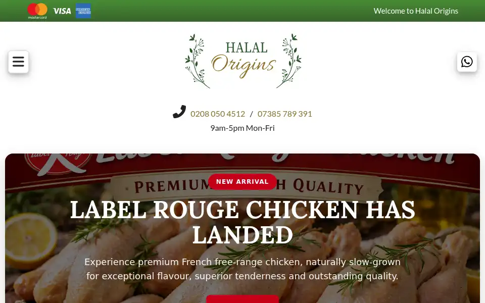 Screenshot of halalorigins.com