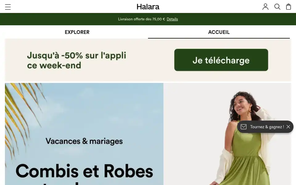 Screenshot of halara.fr
