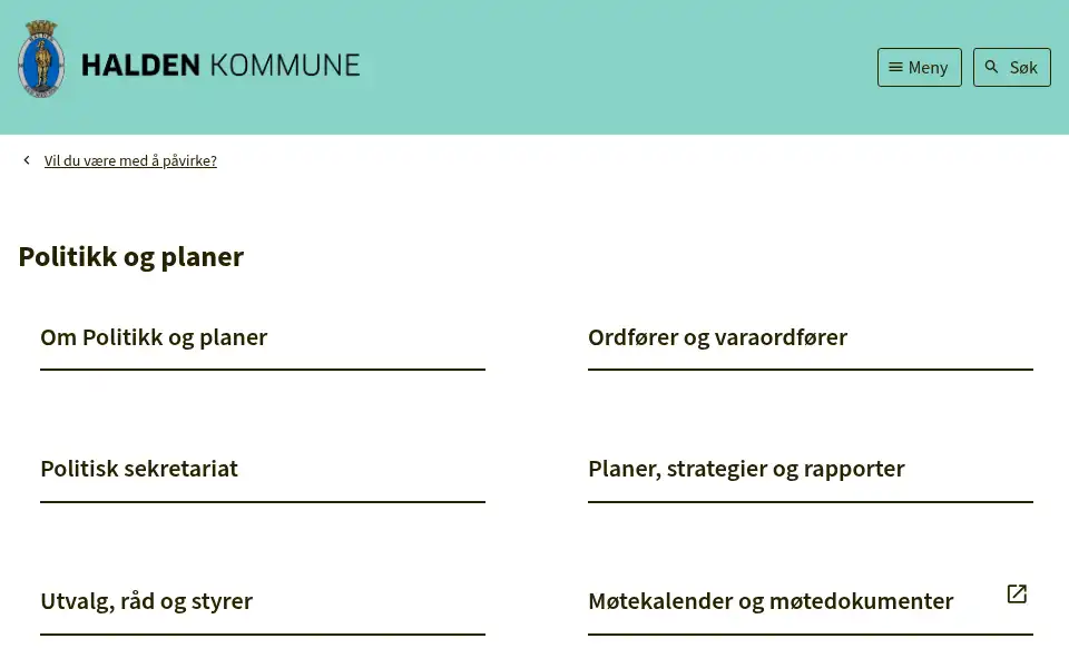 Screenshot of halden.kommune.no