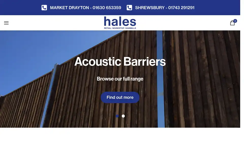Screenshot of halessawmills.co.uk