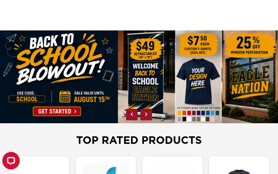 Screenshot of halfpricebanners.com