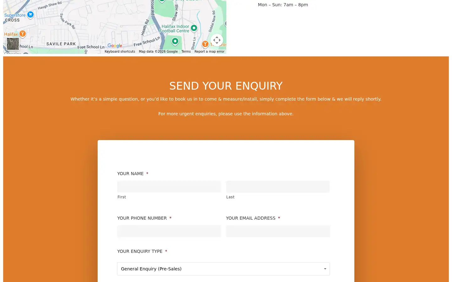 Screenshot of halifax-blinds.co.uk