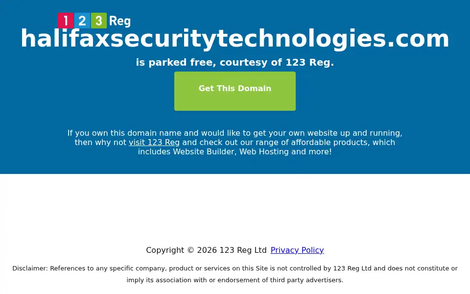 Screenshot of halifaxsecuritytechnologies.com