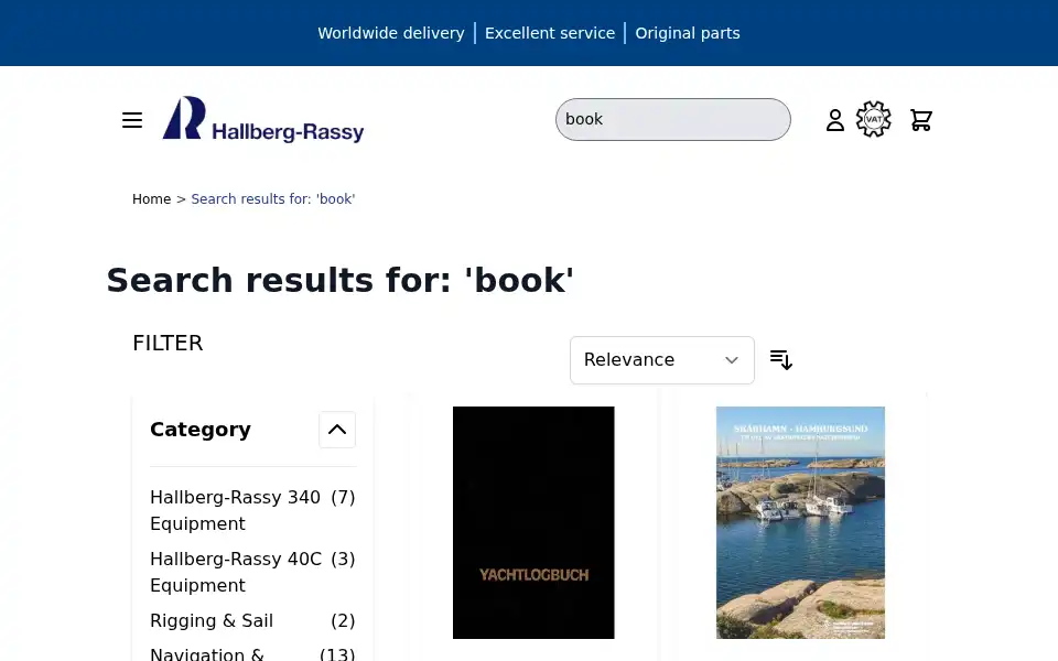 Screenshot of hallberg-rassy.com