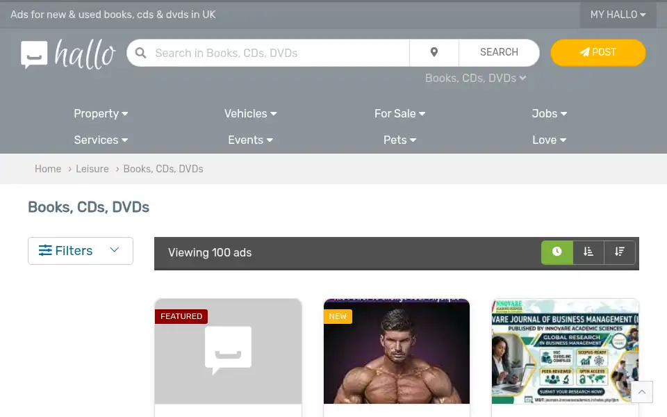Screenshot of hallo.co.uk