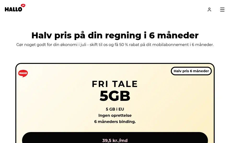 Screenshot of hallo.dk