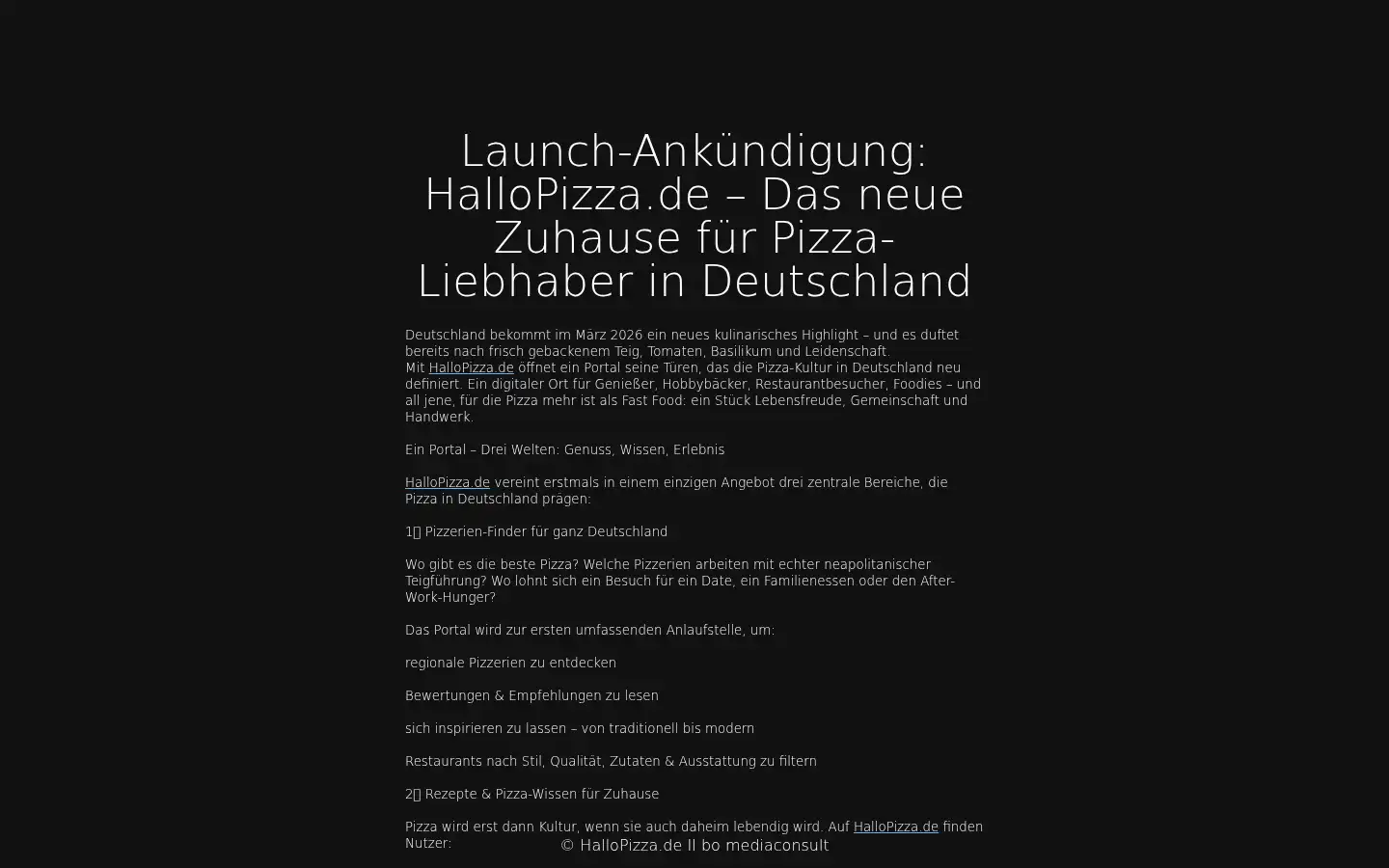 Screenshot of hallopizza.de