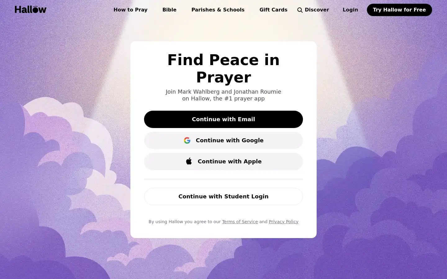 Screenshot of hallow.com