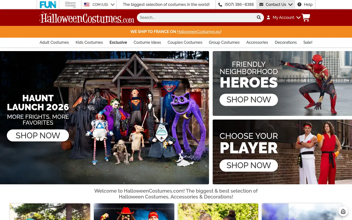 Screenshot of halloweencostumes.com