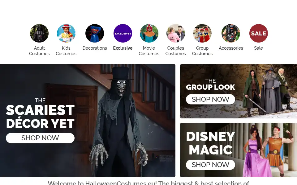 Screenshot of halloweencostumes.eu