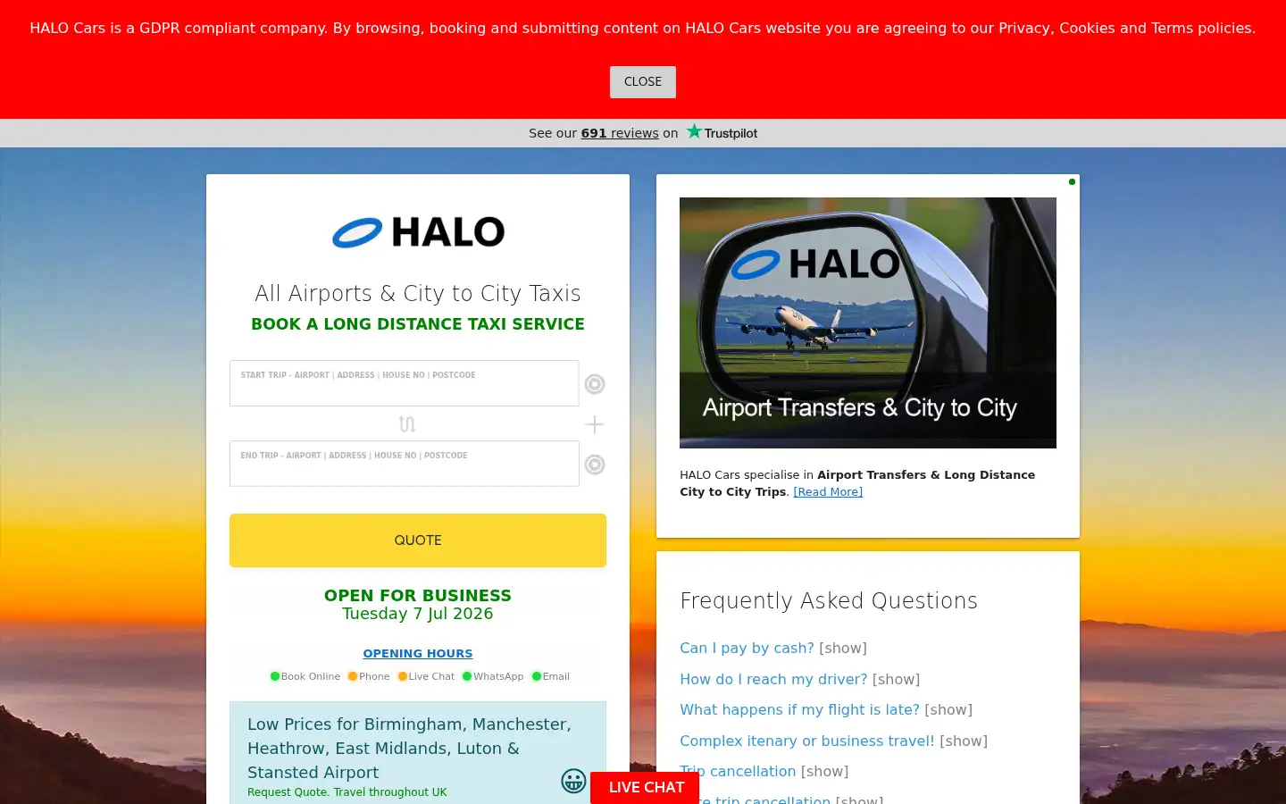 Screenshot of halocars.co.uk