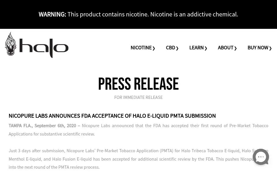 Screenshot of halocigs.com