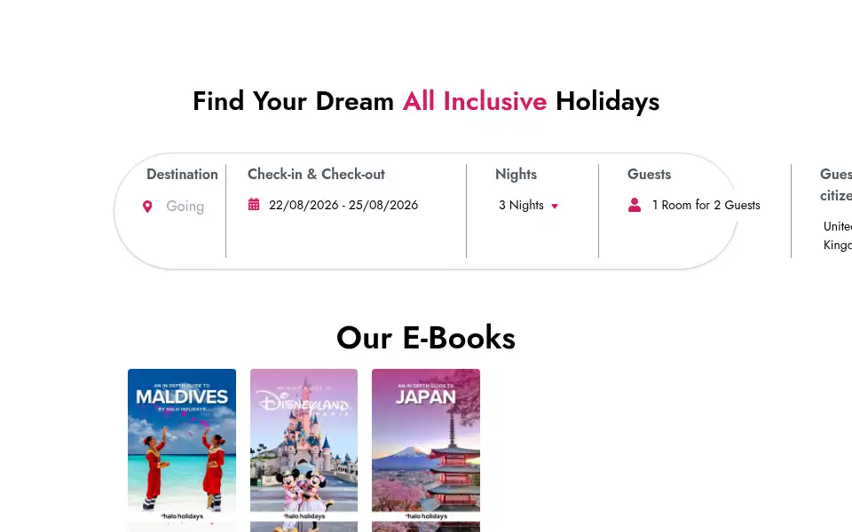 Screenshot of haloholidays.co.uk