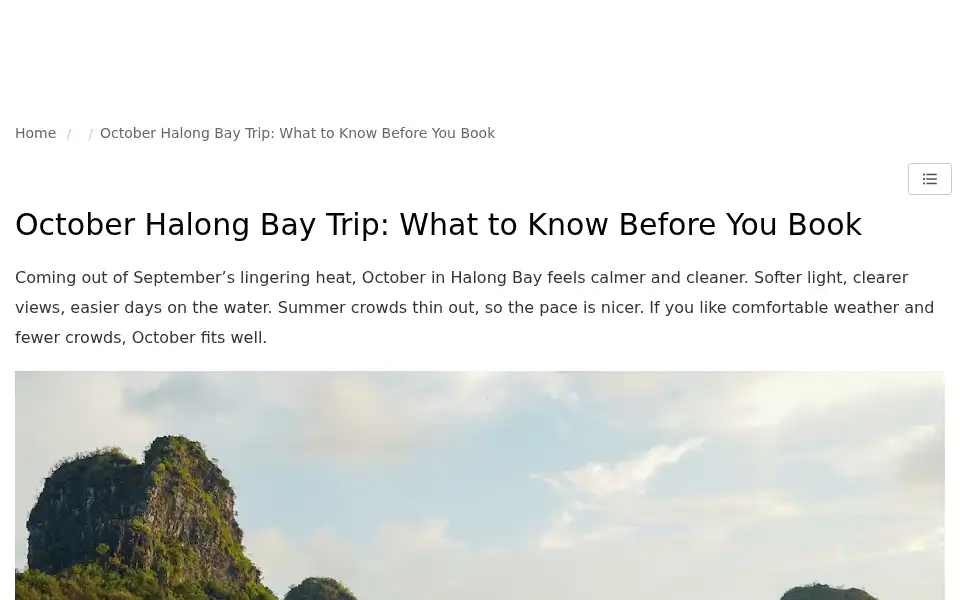 Screenshot of halongbaycruise.com