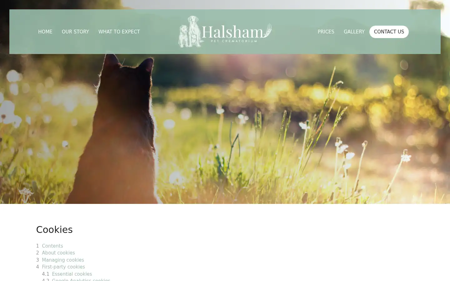 Screenshot of halshampetcrematorium.co.uk