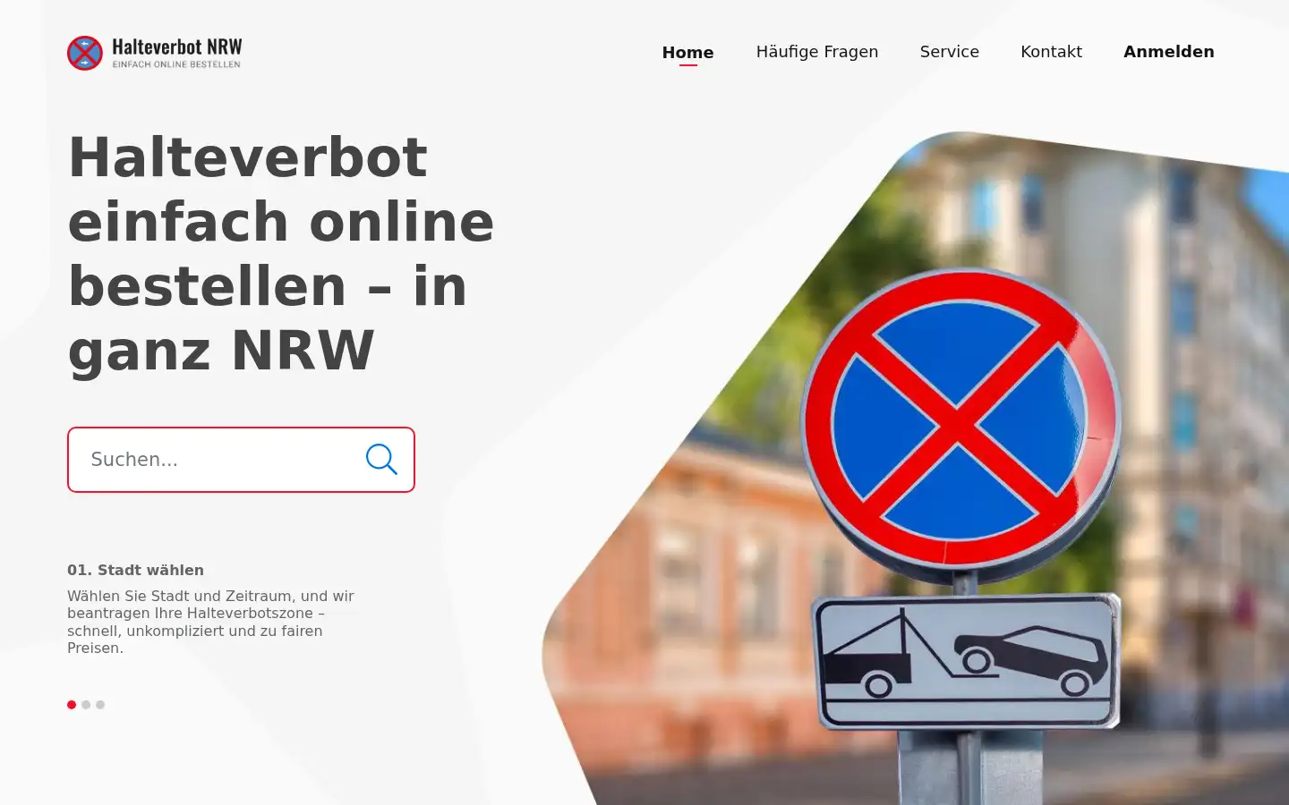 Screenshot of halteverbot.nrw