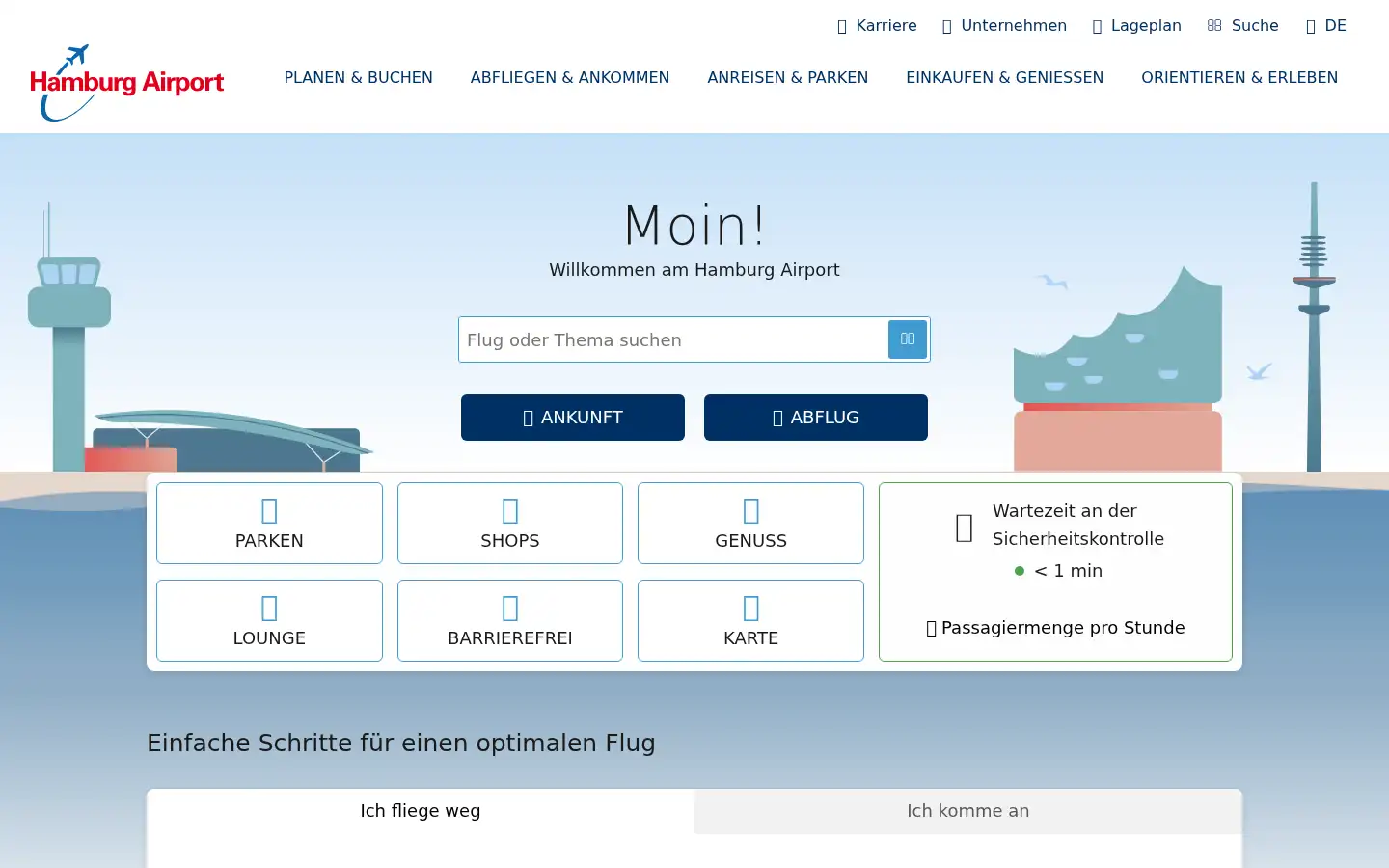 Screenshot of hamburg-airport.de