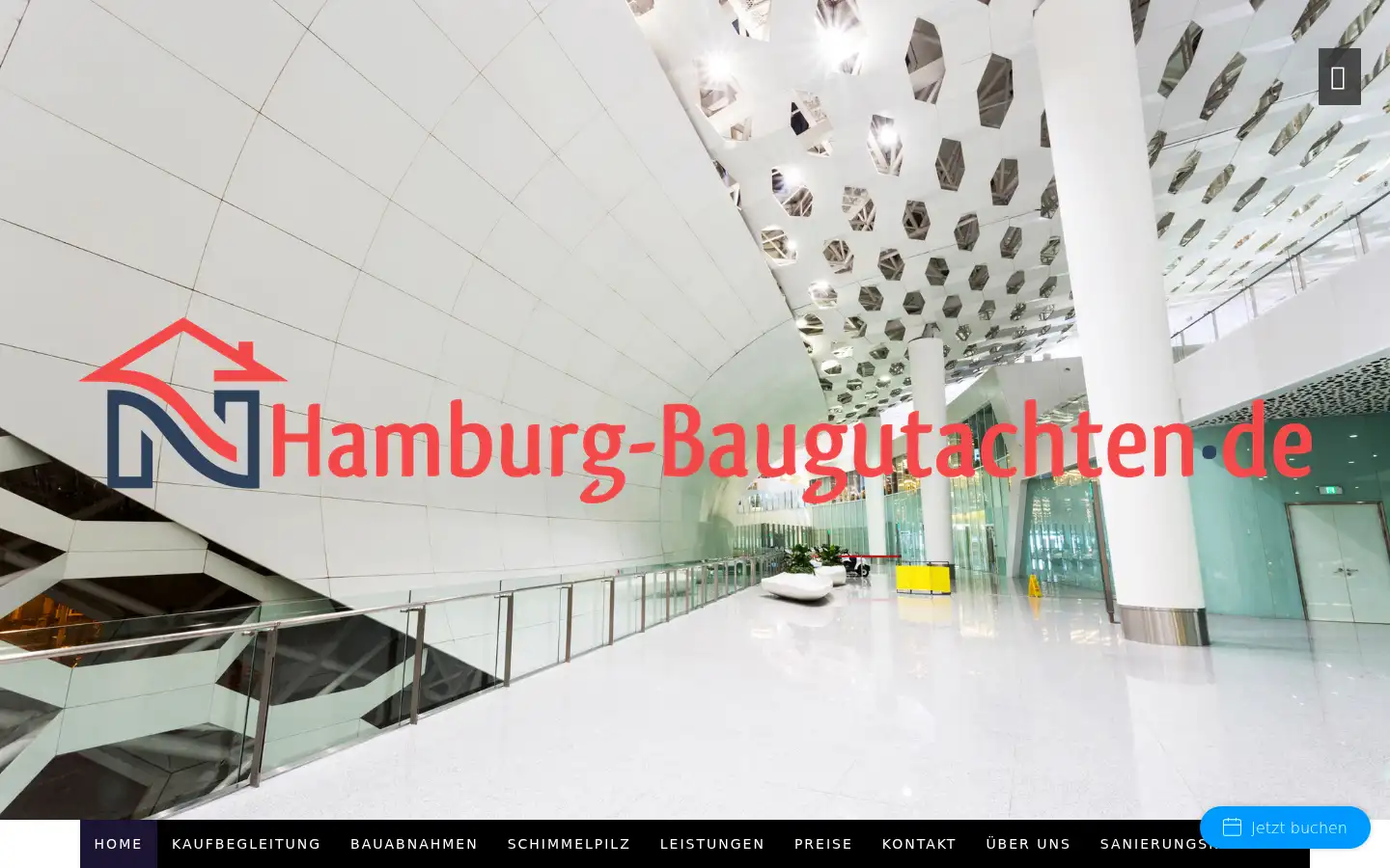 Screenshot of hamburg-baugutachten.de