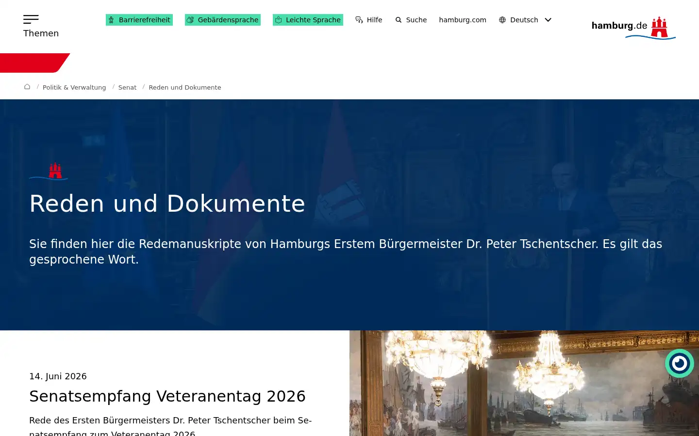 Screenshot of hamburg.de