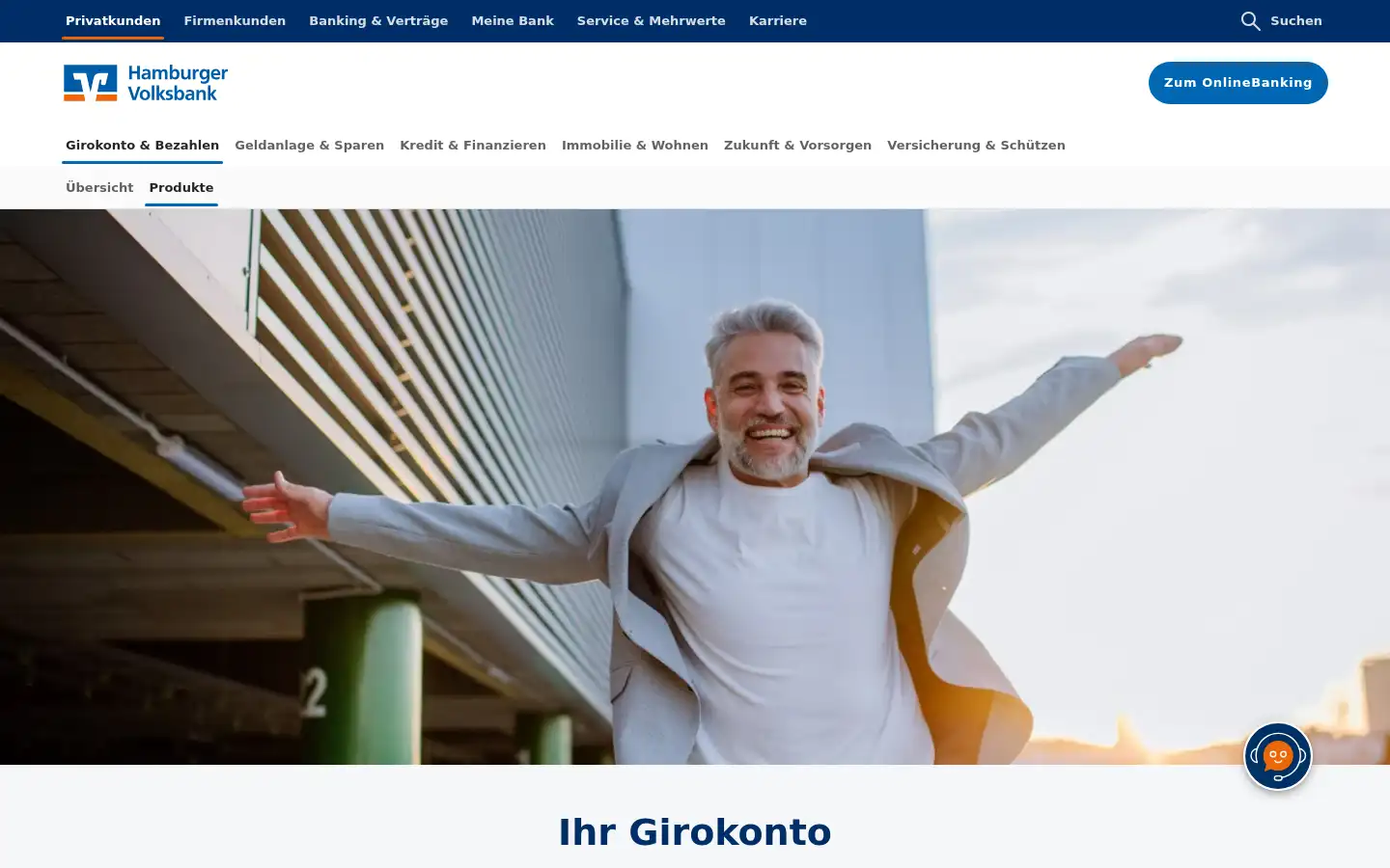 Screenshot of hamburger-volksbank.de