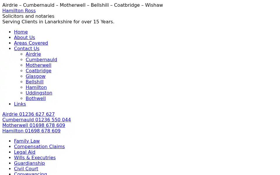 Screenshot of hamiltonross.co.uk