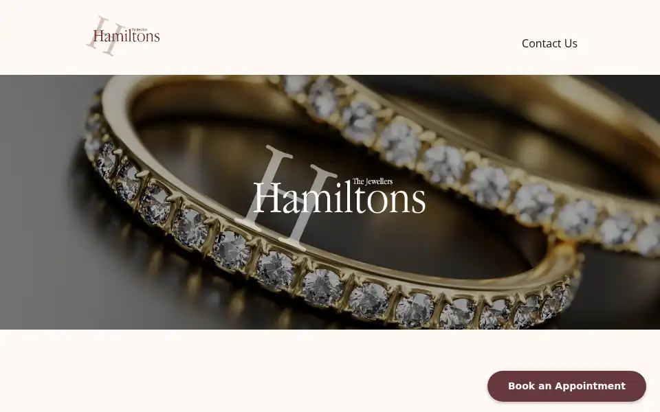 Screenshot of hamiltonsjewellers.co.uk
