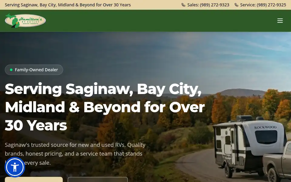 Screenshot of hamiltonsrv.com