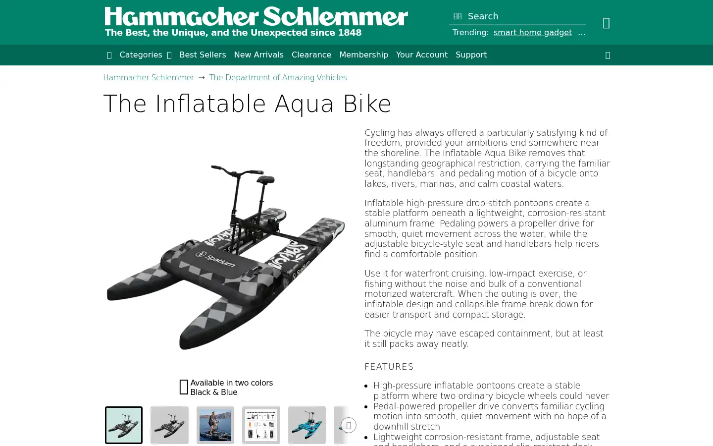 Screenshot of hammacher.com