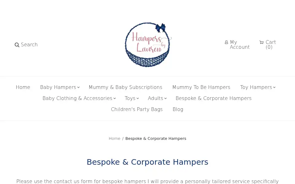 Screenshot of hampersbylauren.com