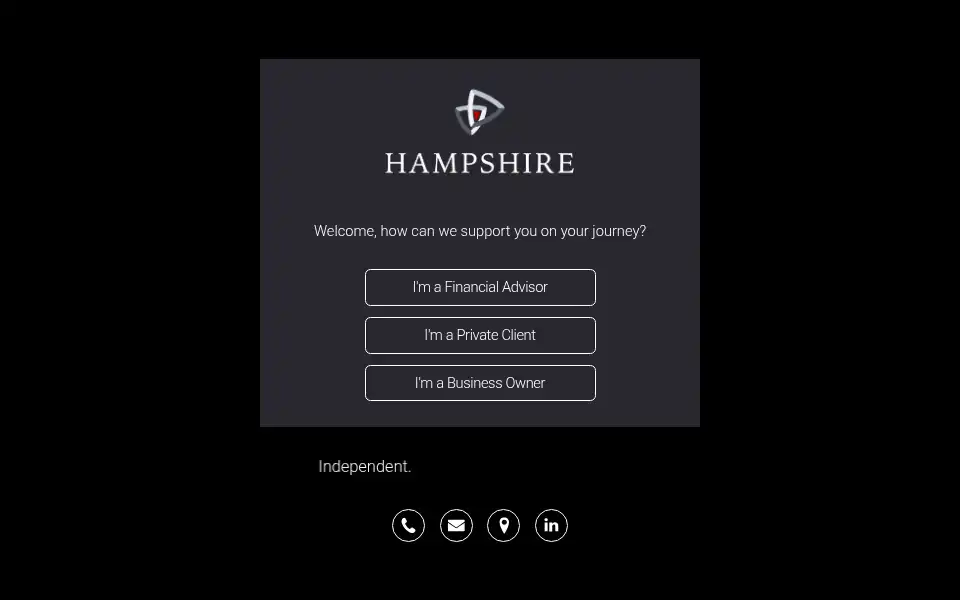 Screenshot of hampshireadvisors.co.za