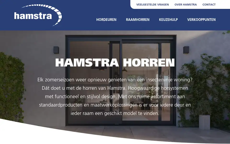 Screenshot of hamstrahorren.nl