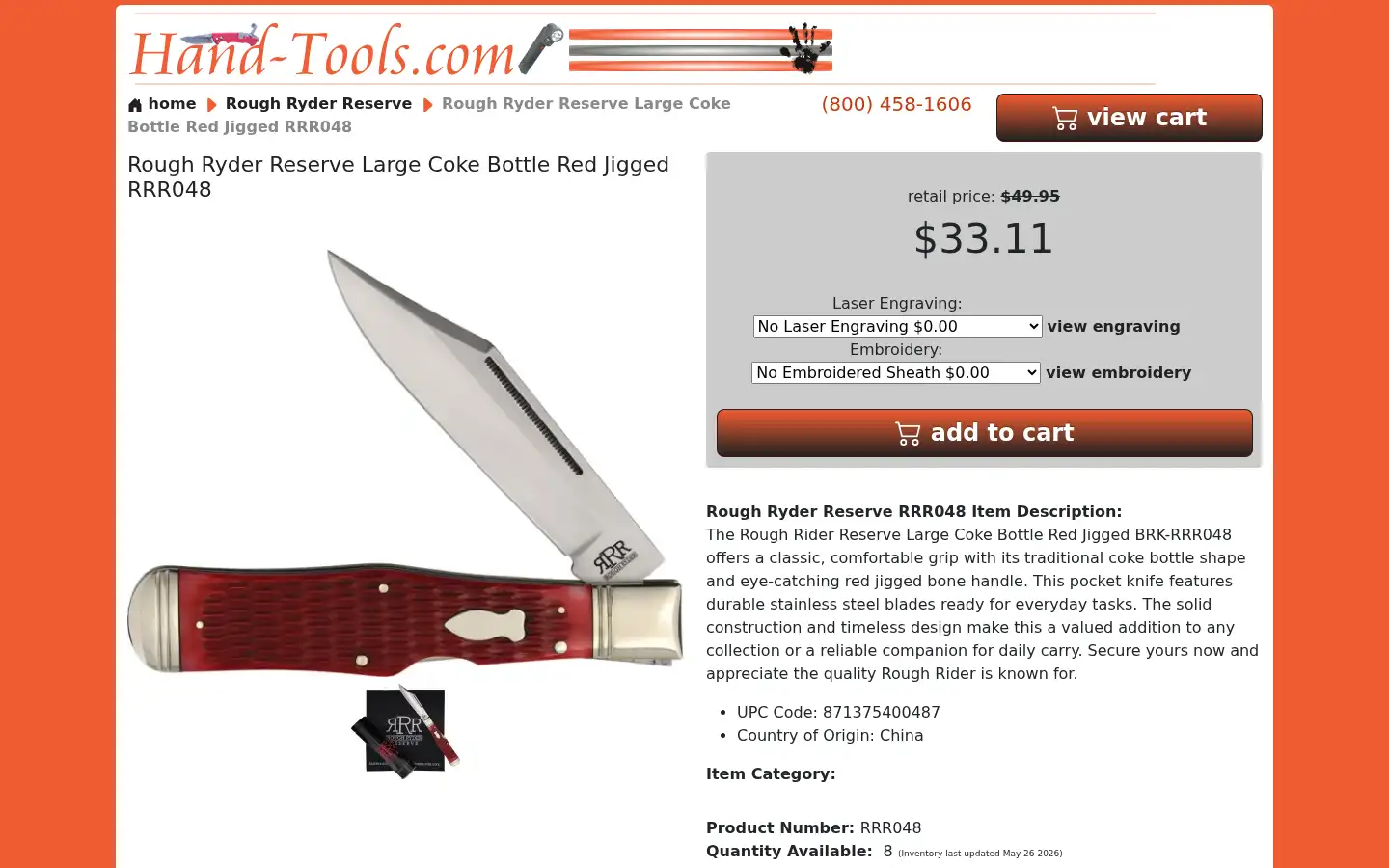 Screenshot of hand-tools.com