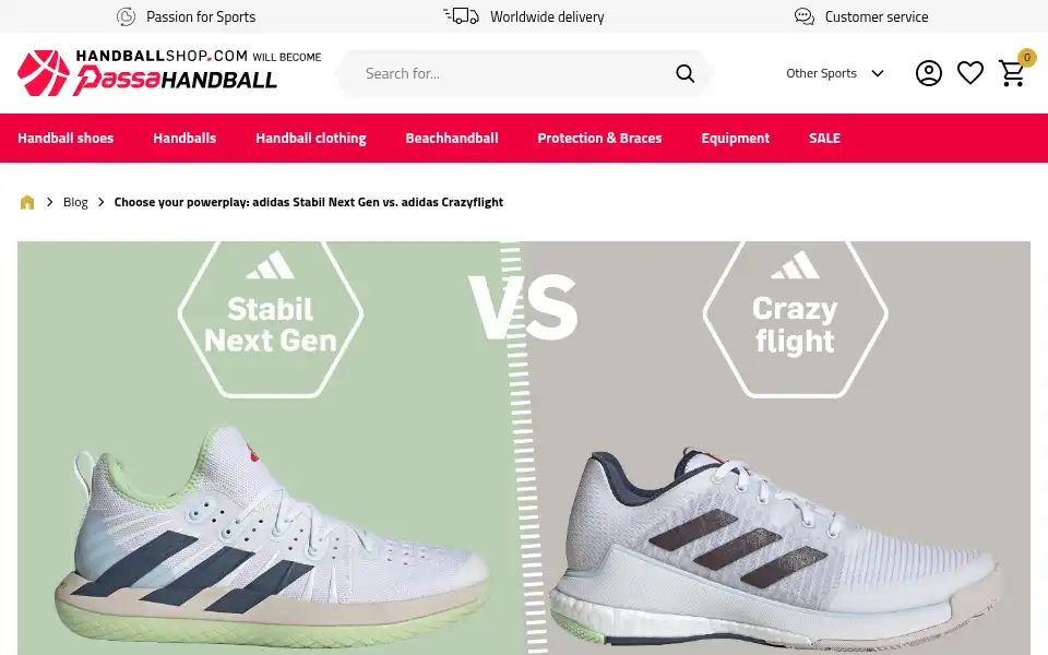Screenshot of handballshop.com