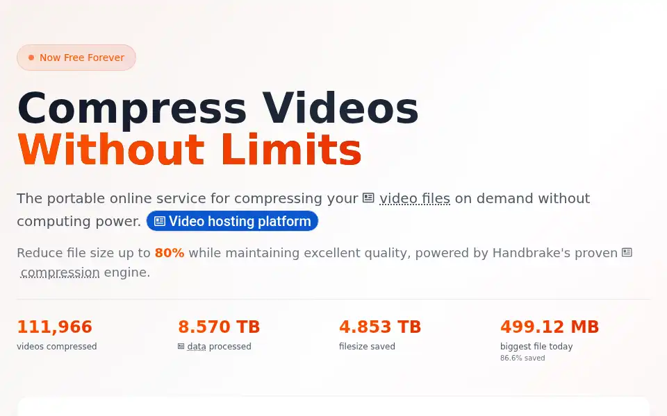 Screenshot of handbrake-online.com