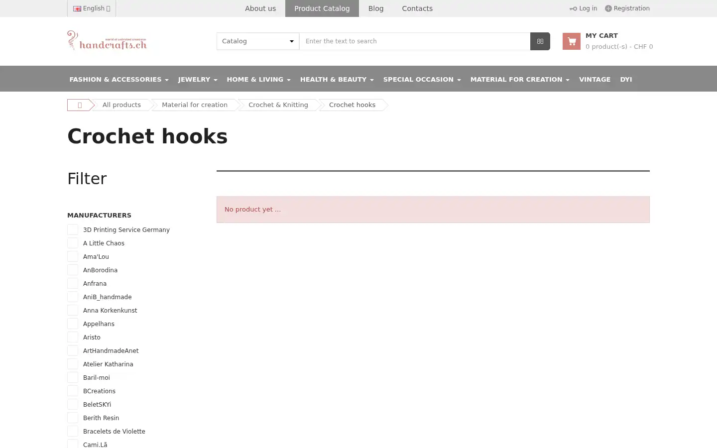 Screenshot of handcrafts.ch
