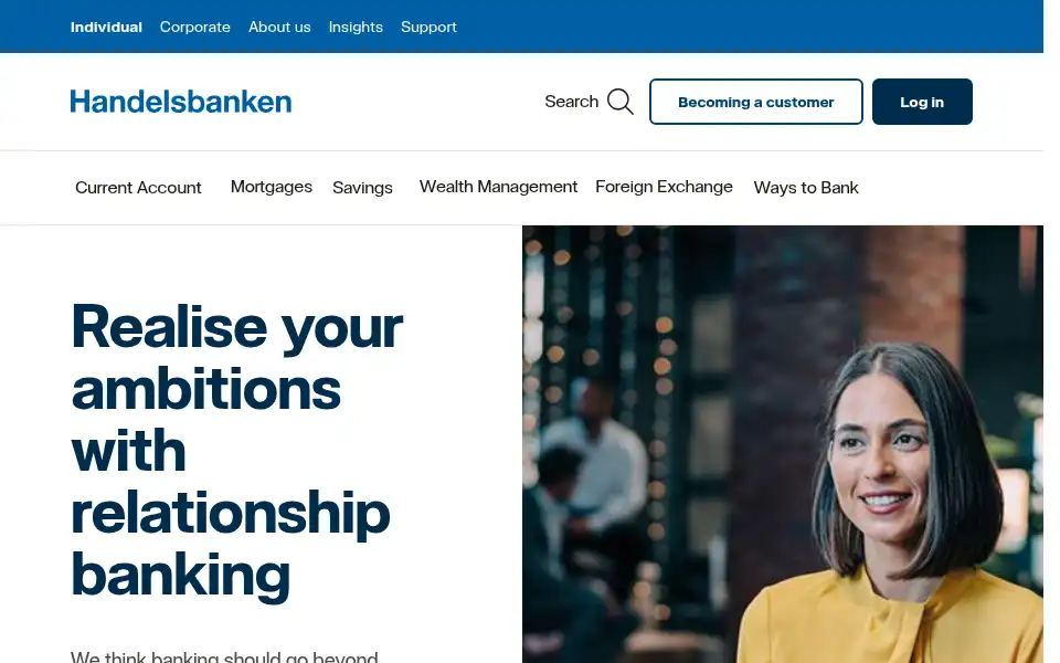 Screenshot of handelsbanken.co.uk