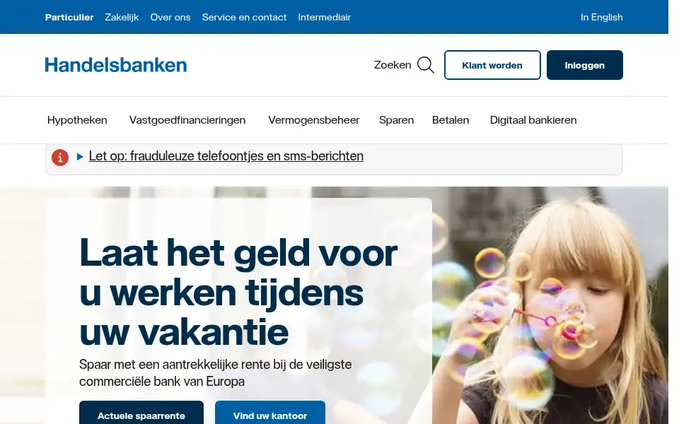Screenshot of handelsbanken.nl