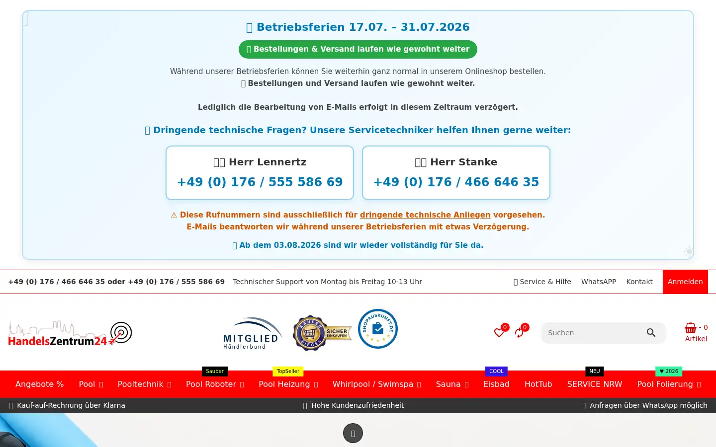 Screenshot of handelszentrum24.de