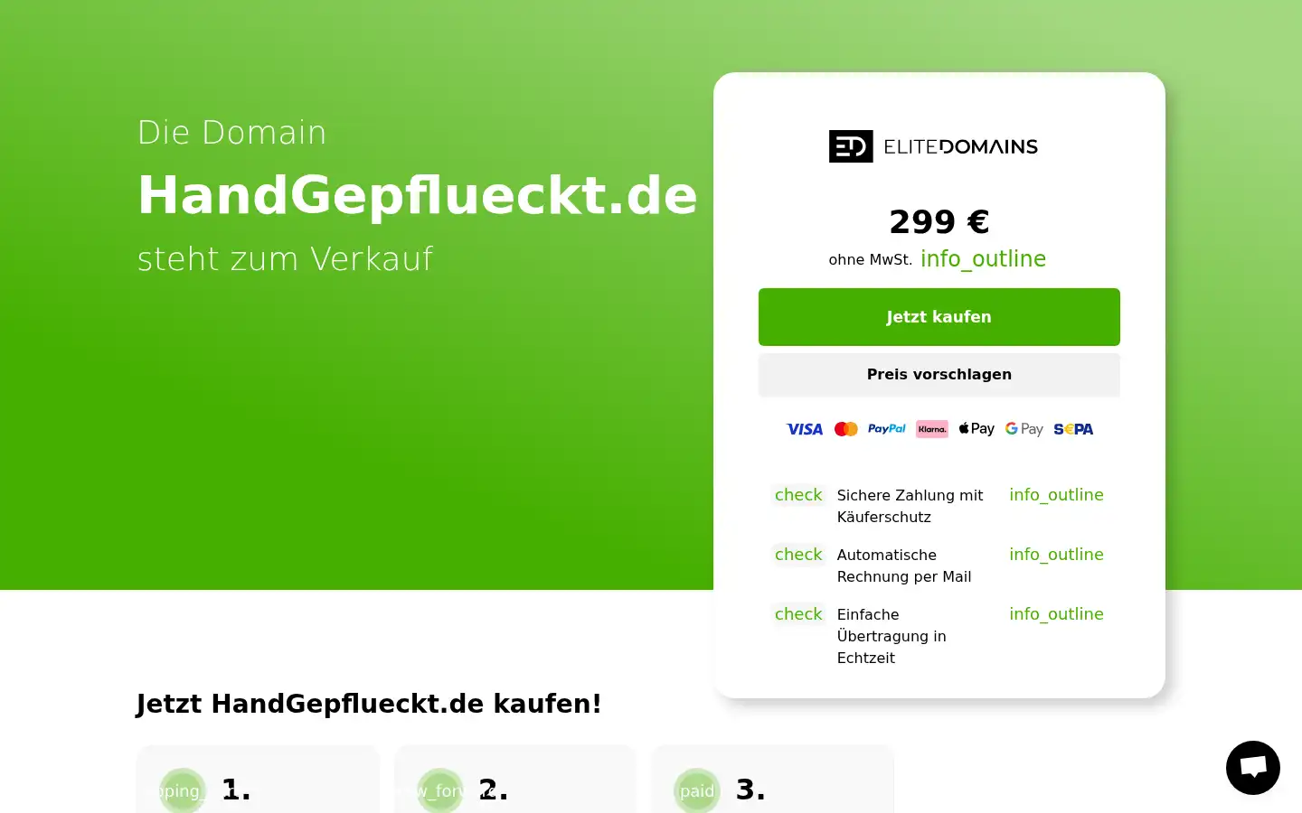 Screenshot of handgepflueckt.de