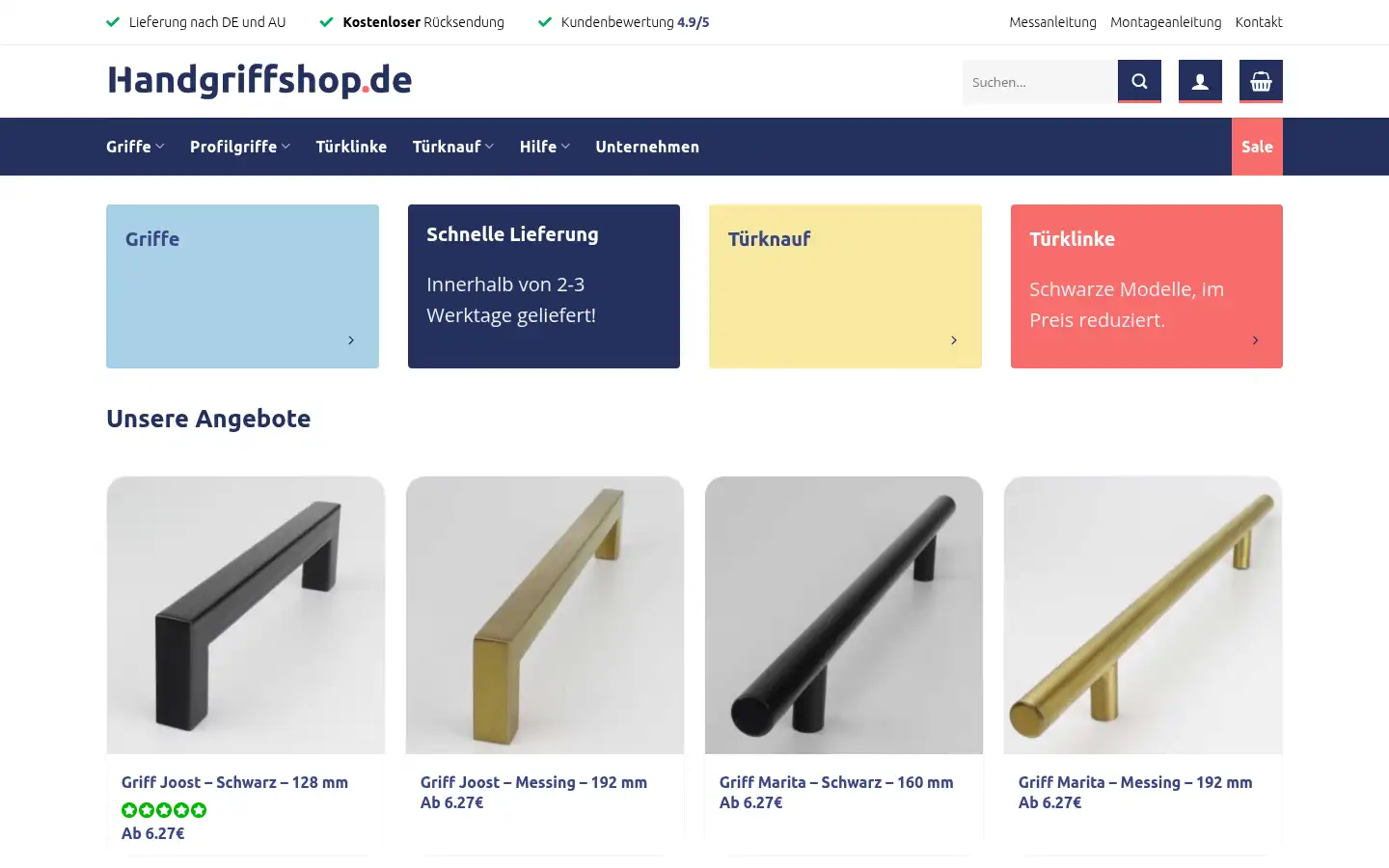 Screenshot of handgriffshop.de