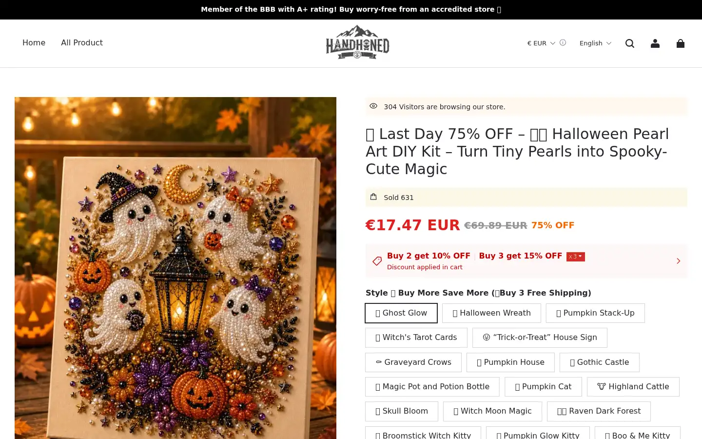 Screenshot of handhoned.com