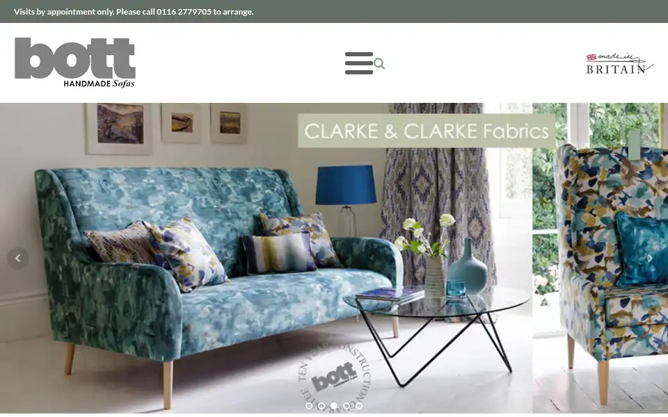 Screenshot of handmadesofas.co.uk