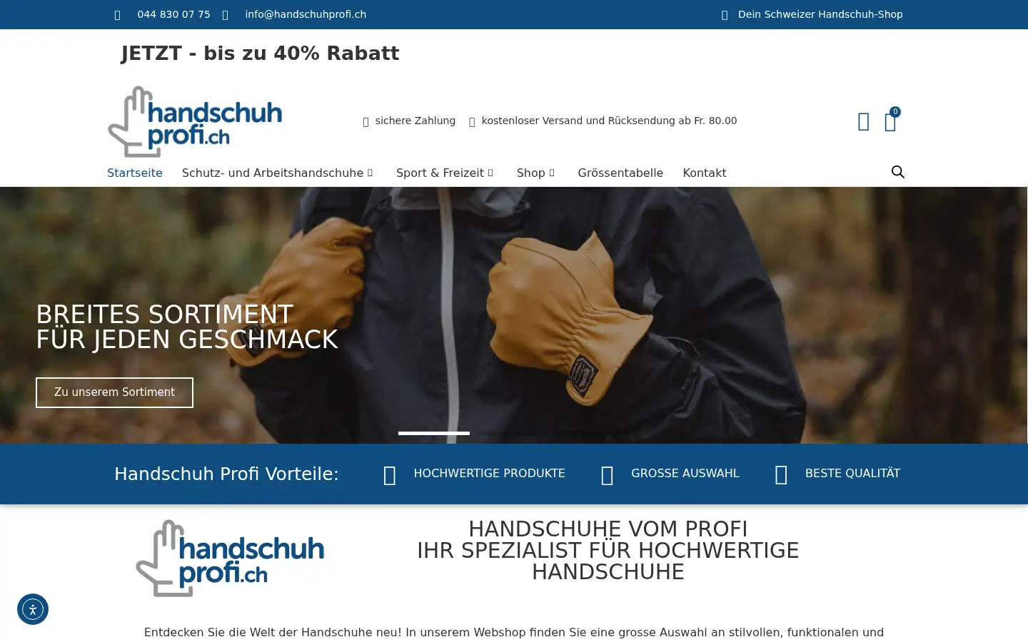 Screenshot of handschuhprofi.ch