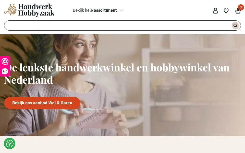 Screenshot of handwerk-hobbyzaak.nl
