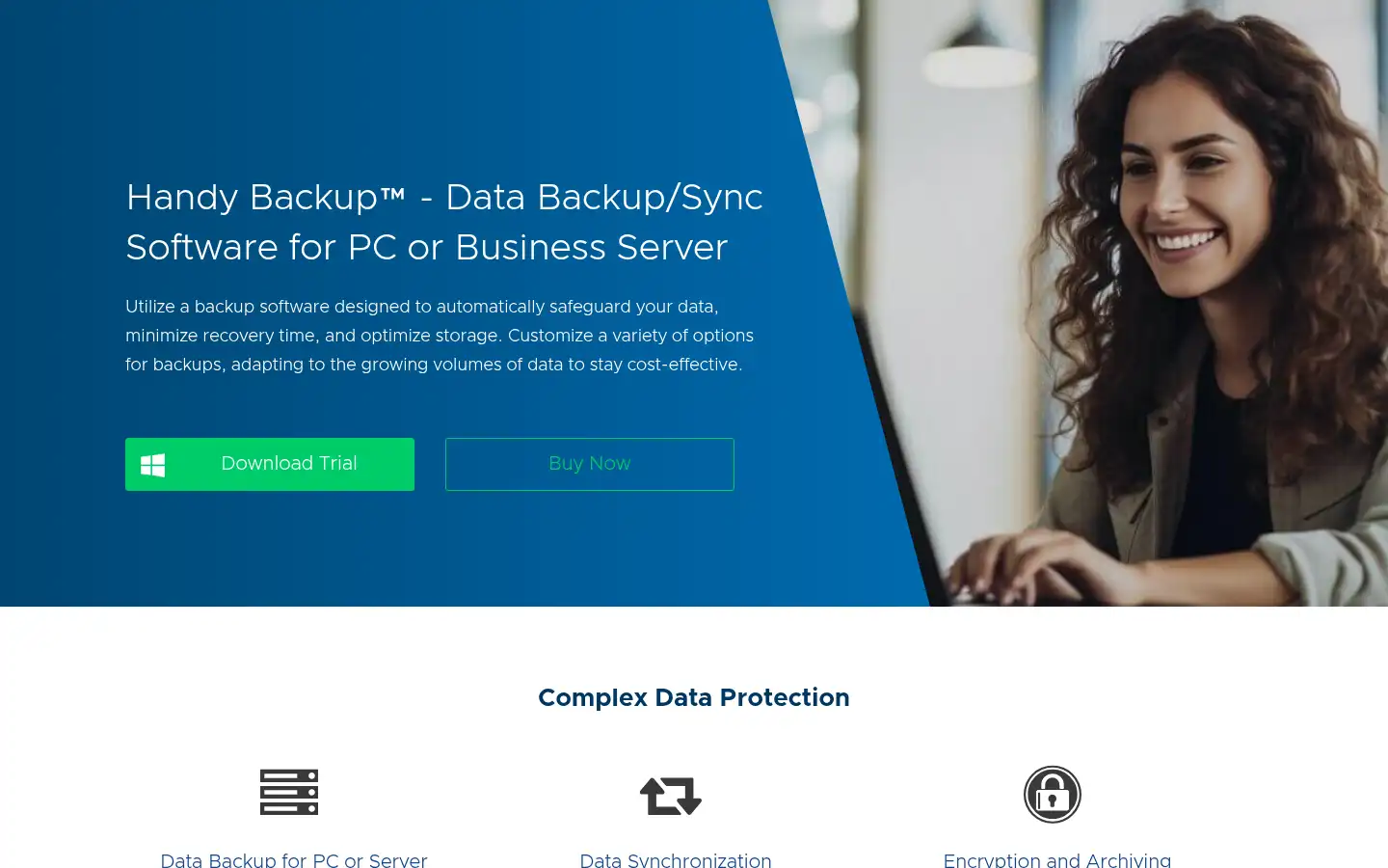 Screenshot of handybackup.net