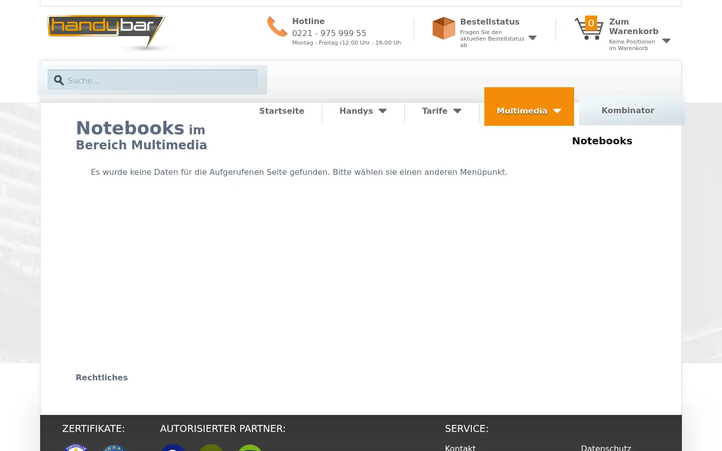 Screenshot of handybar.de