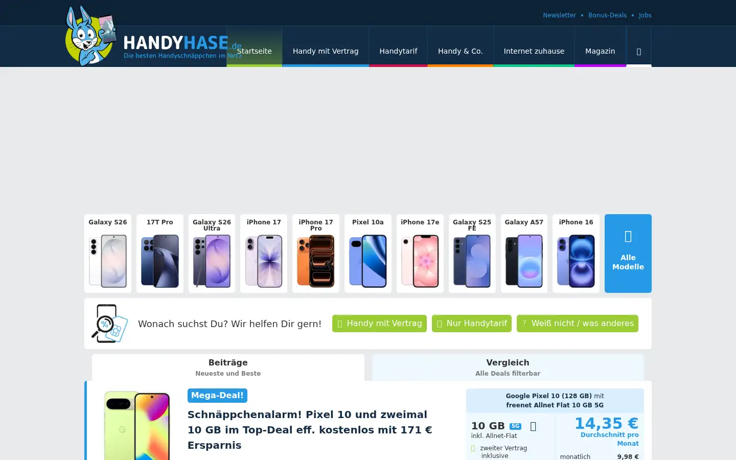 Screenshot of handyhase.de
