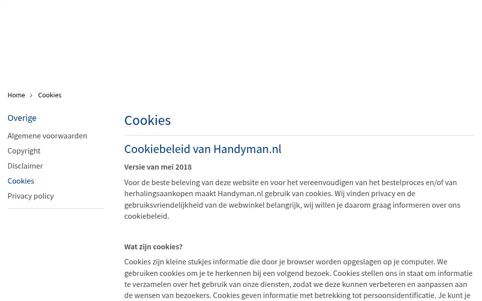 Screenshot of handyman.nl