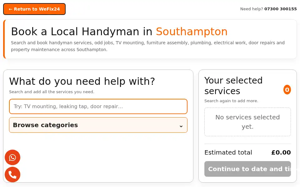 Screenshot of handymansouthampton.co.uk
