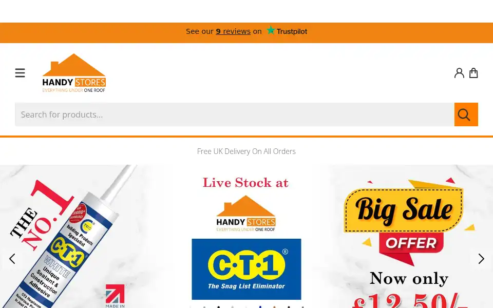 Screenshot of handystores.co.uk